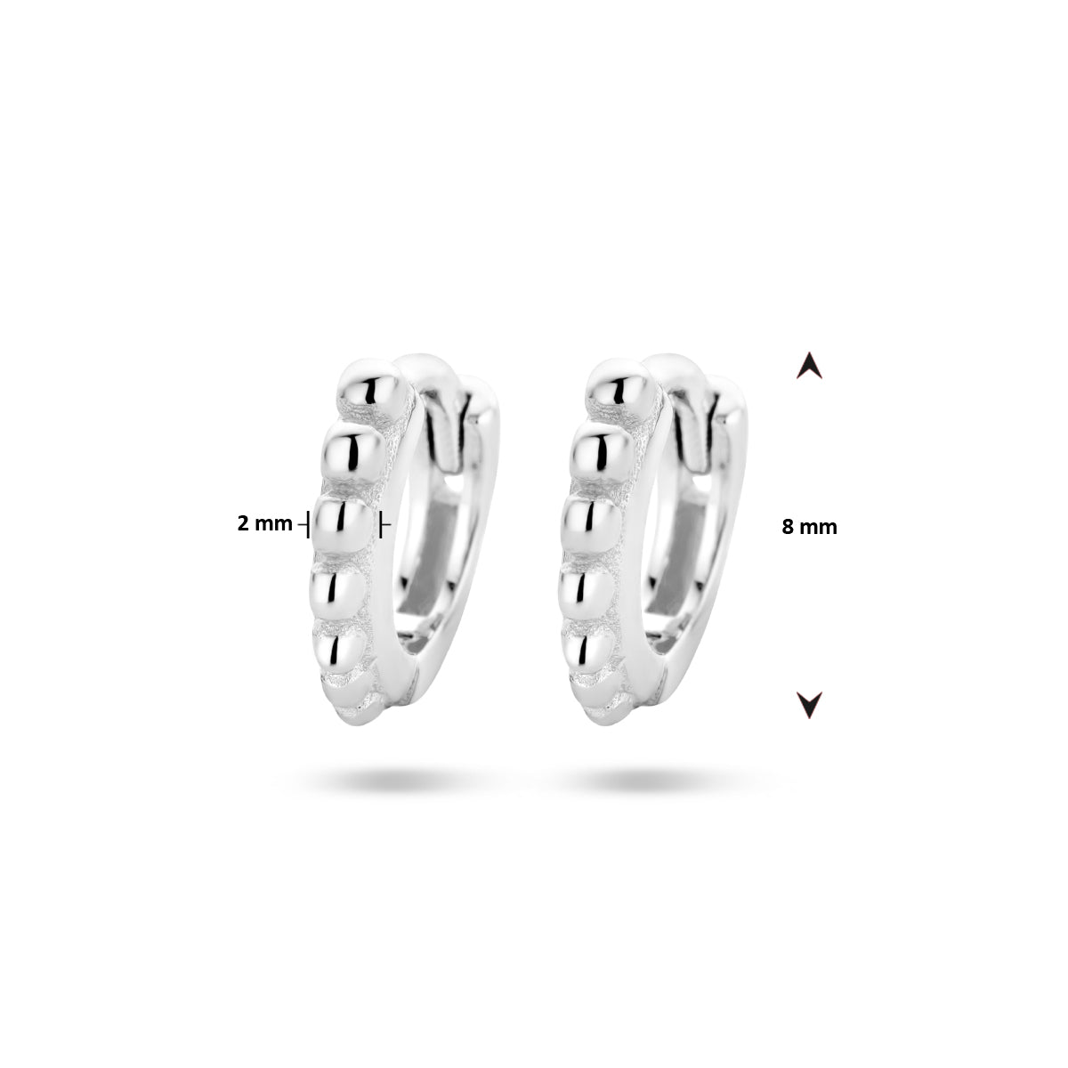 vDam Klapoorringen Bolletjes Zilver Gerhodineerd 1335198