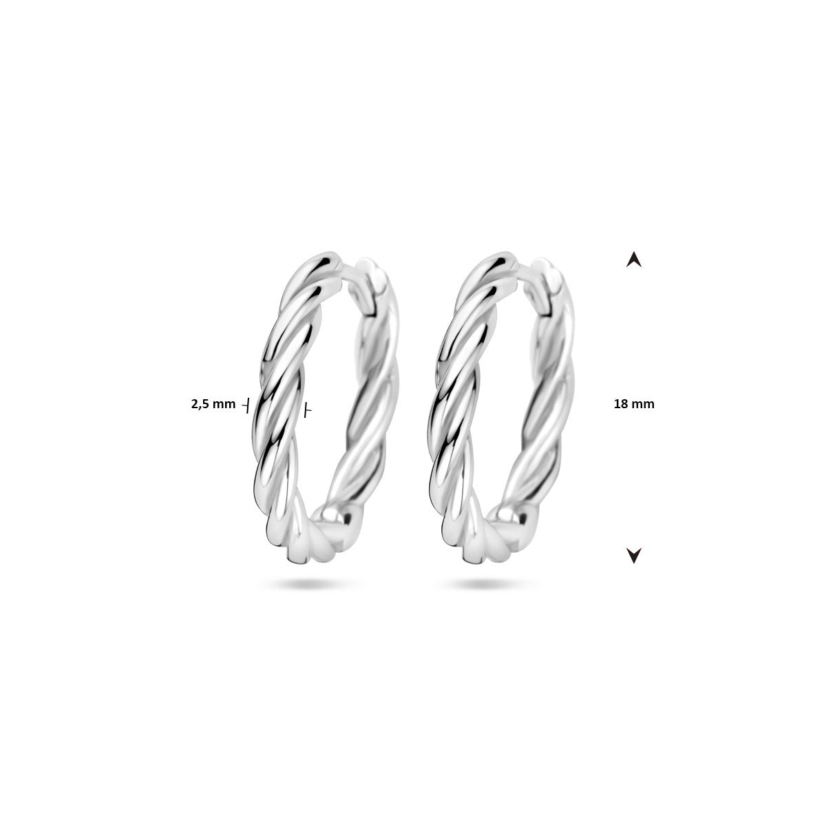 vDam Klapoorringen Buis 2,5 Mm Zilver Gerhodineerd 1340041