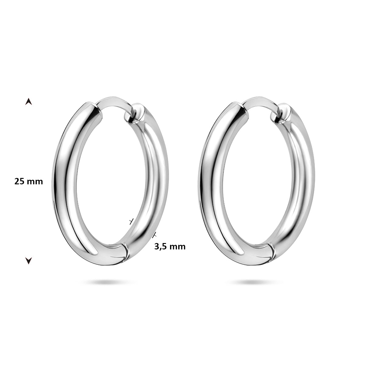vDam Klapoorringen Buis 3,5 Mm Zilver Gerhodineerd 1341613