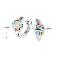 vDam Klapoorringen Cupcake Zilver Gerhodineerd 1330157