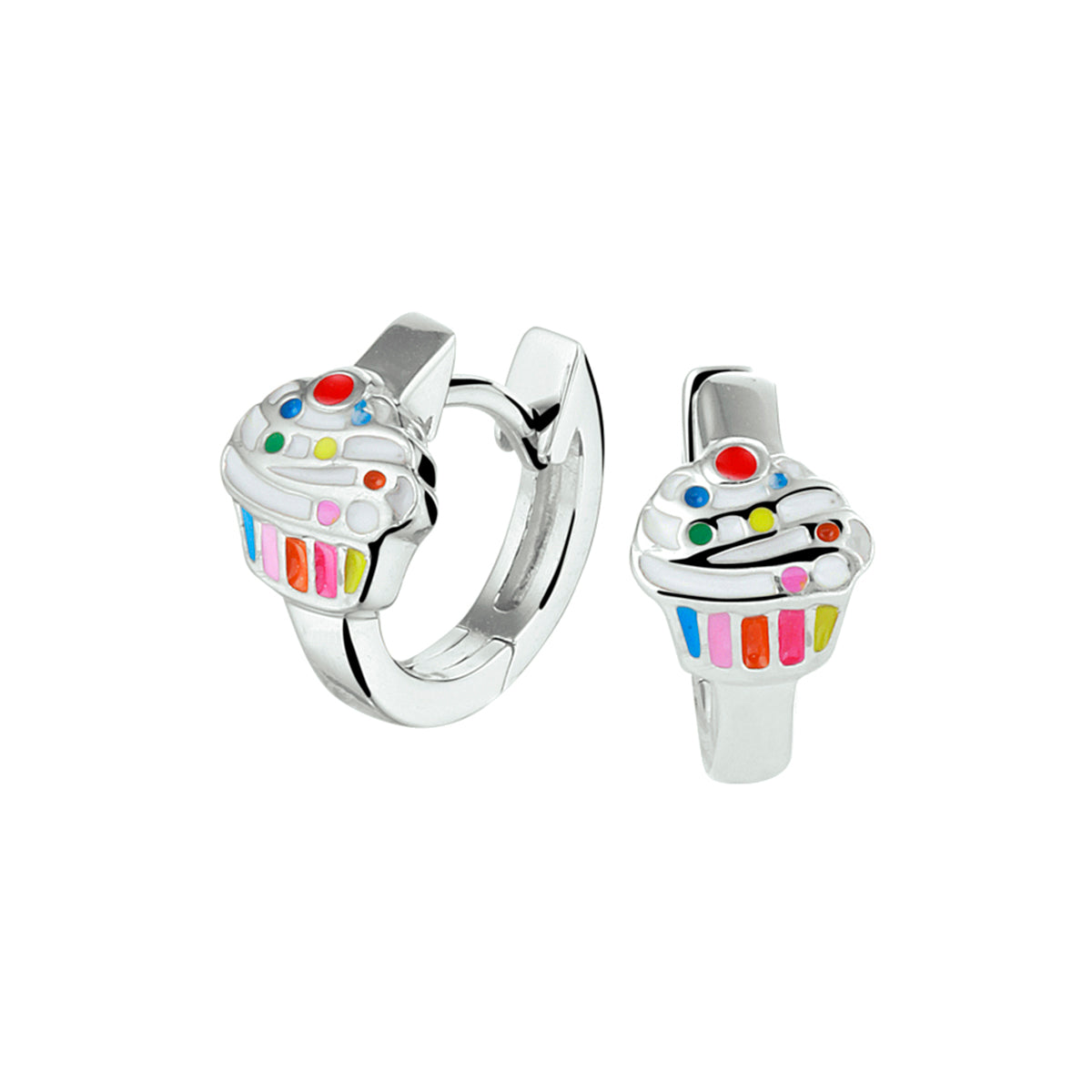 vDam Klapoorringen Cupcake Zilver Gerhodineerd 1340429