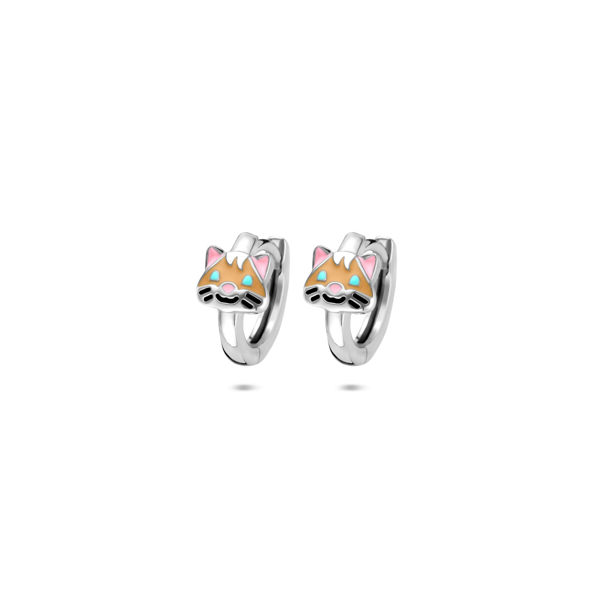 vDam Klapoorringen Emaille Kat 10,5 Mm Zilver Gerhodineerd 1341220