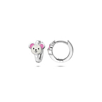 vDam Klapoorringen Emaille Muis 10 Mm Zilver Gerhodineerd 1341281