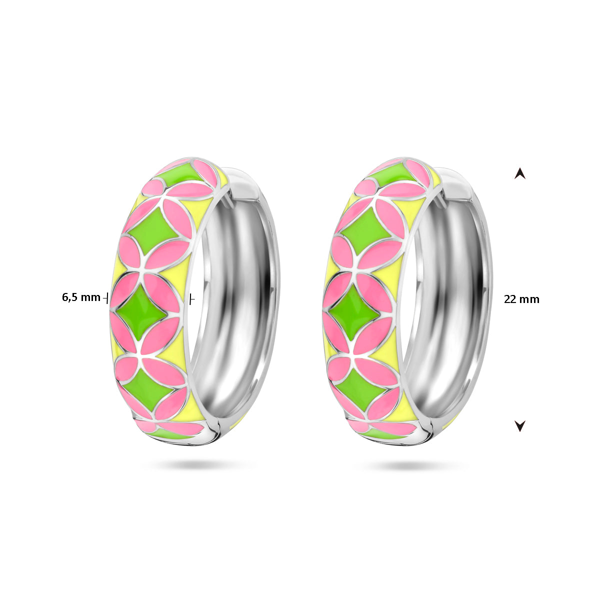 vDam Klapoorringen Emaille Zilver Gerhodineerd 1337133