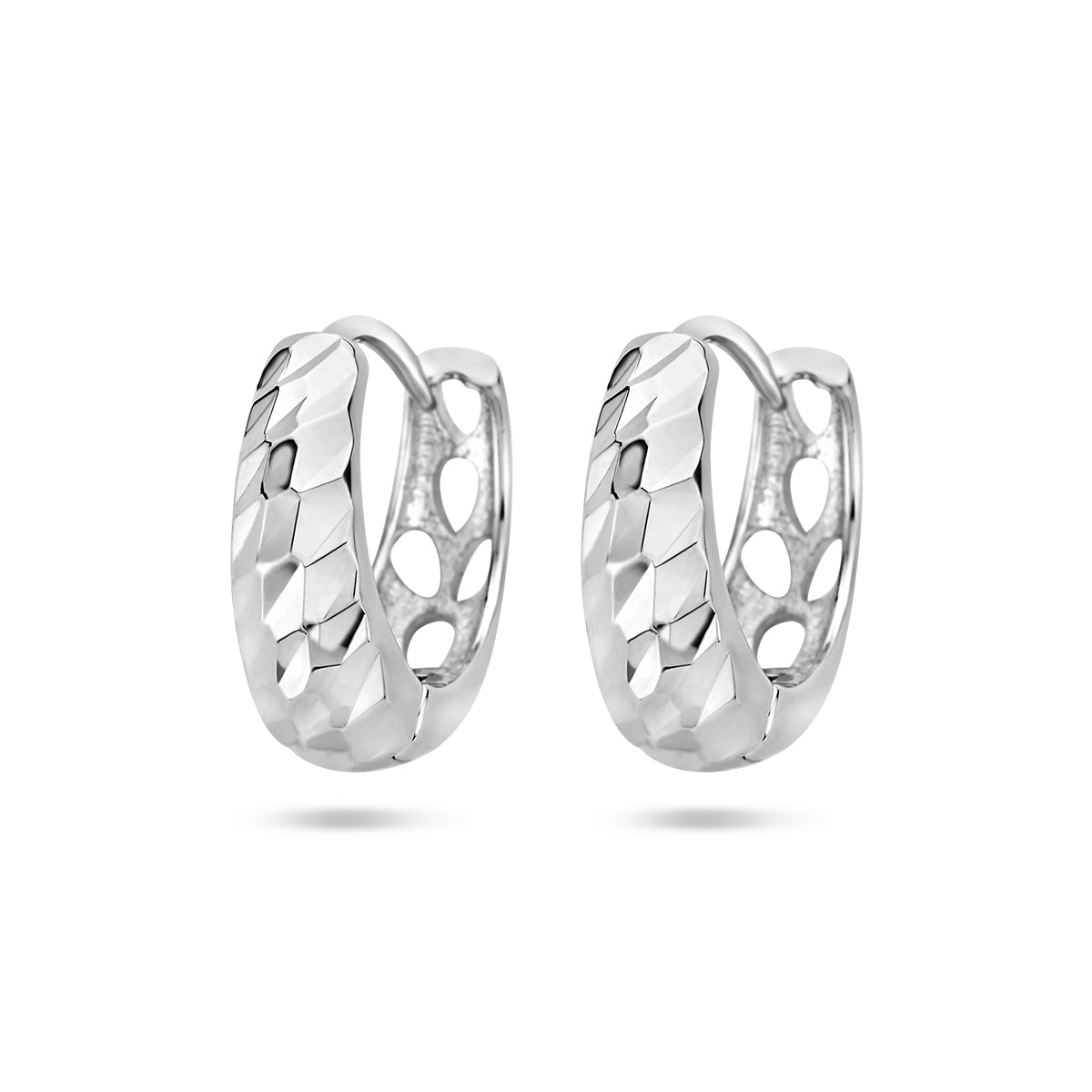 vDam Klapoorringen Gediamanteerd Zilver Gerhodineerd 1336906