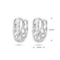 vDam Klapoorringen Gediamanteerd Zilver Gerhodineerd 1336906