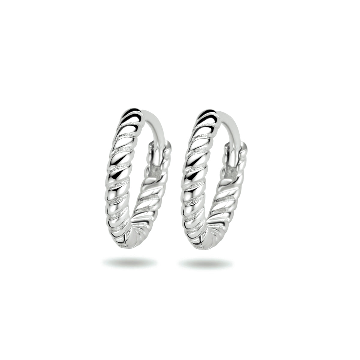 vDam Klapoorringen Gedraaid 11 Mm Zilver Gerhodineerd 1333888