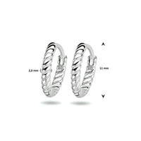 vDam Klapoorringen Gedraaid 11 Mm Zilver Gerhodineerd 1333888