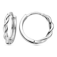 vDam Klapoorringen Gedraaide Buis Zilver Gerhodineerd 1338052