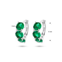 vDam Klapoorringen Groen Zirkonia Zilver Gerhodineerd 1336598