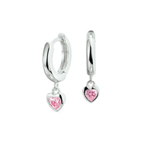 vDam Klapoorringen Hart Roze Zirkonia Zilver Gerhodineerd 1328279