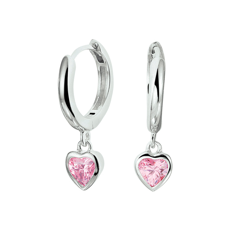 vDam Klapoorringen Hart Roze Zirkonia Zilver Gerhodineerd 1328281