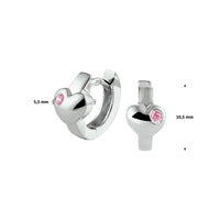 vDam Klapoorringen Hart Roze Zirkonia Zilver Gerhodineerd 1332879