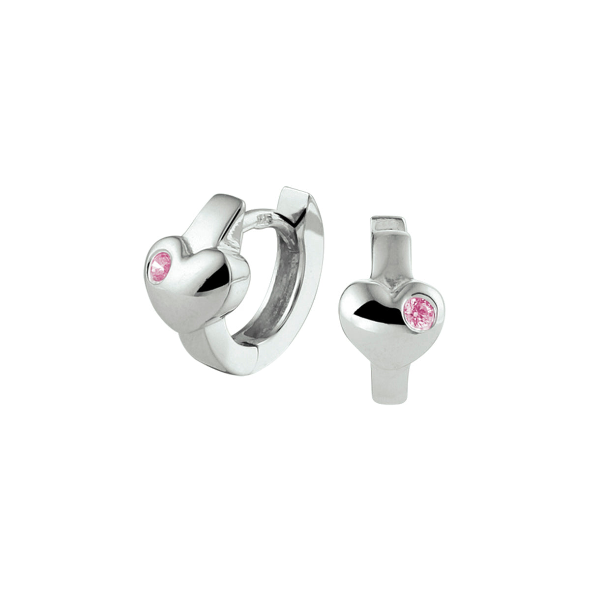 vDam Klapoorringen Hart Roze Zirkonia Zilver Gerhodineerd 1332879