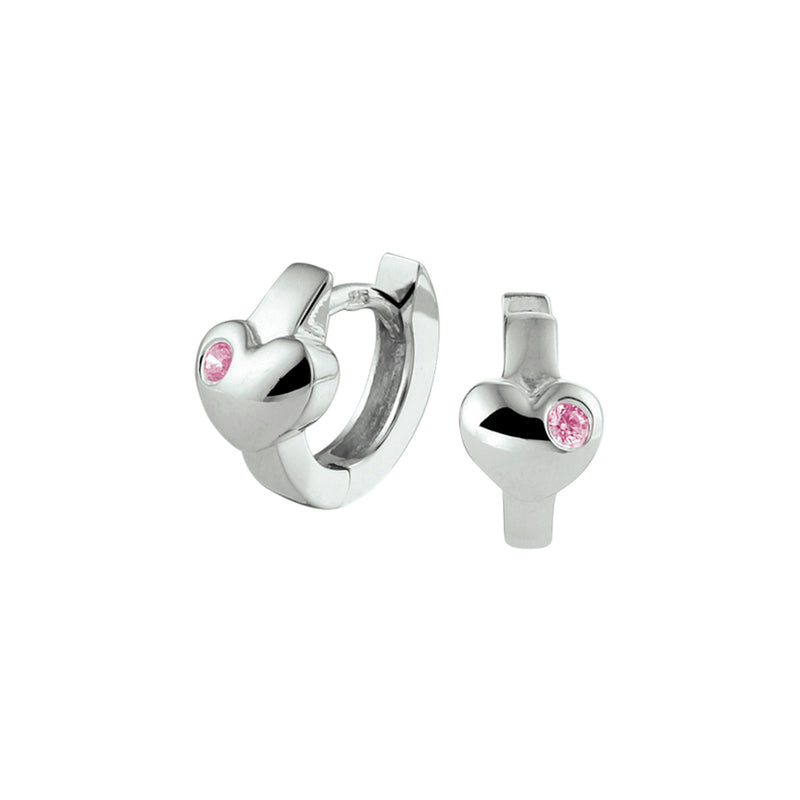 vDam Klapoorringen Hart Roze Zirkonia Zilver Gerhodineerd 1332879