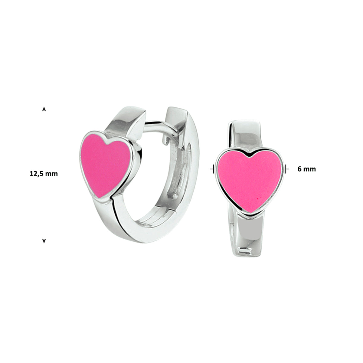 vDam Klapoorringen Hart Zilver Gerhodineerd 1330159