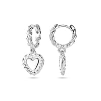 vDam Klapoorringen Hart Zilver Gerhodineerd 1338568