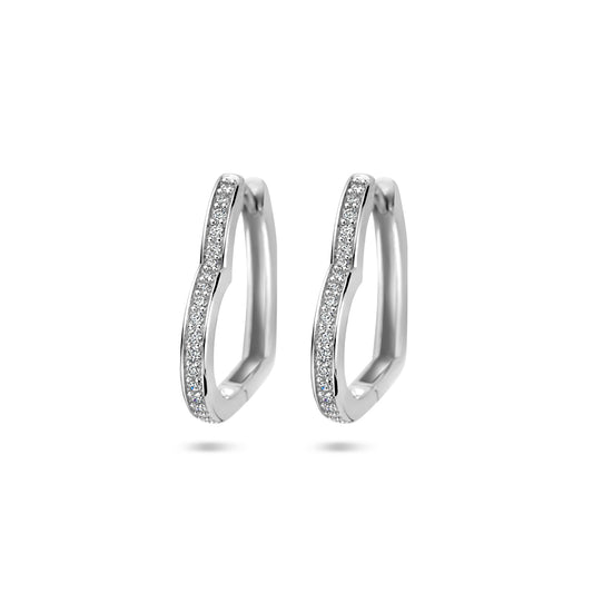 vDam Klapoorringen Hart Zirkonia 21 Mm Zilver Gerhodineerd 1339808