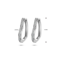 vDam Klapoorringen Hart Zirkonia 21 Mm Zilver Gerhodineerd 1339808