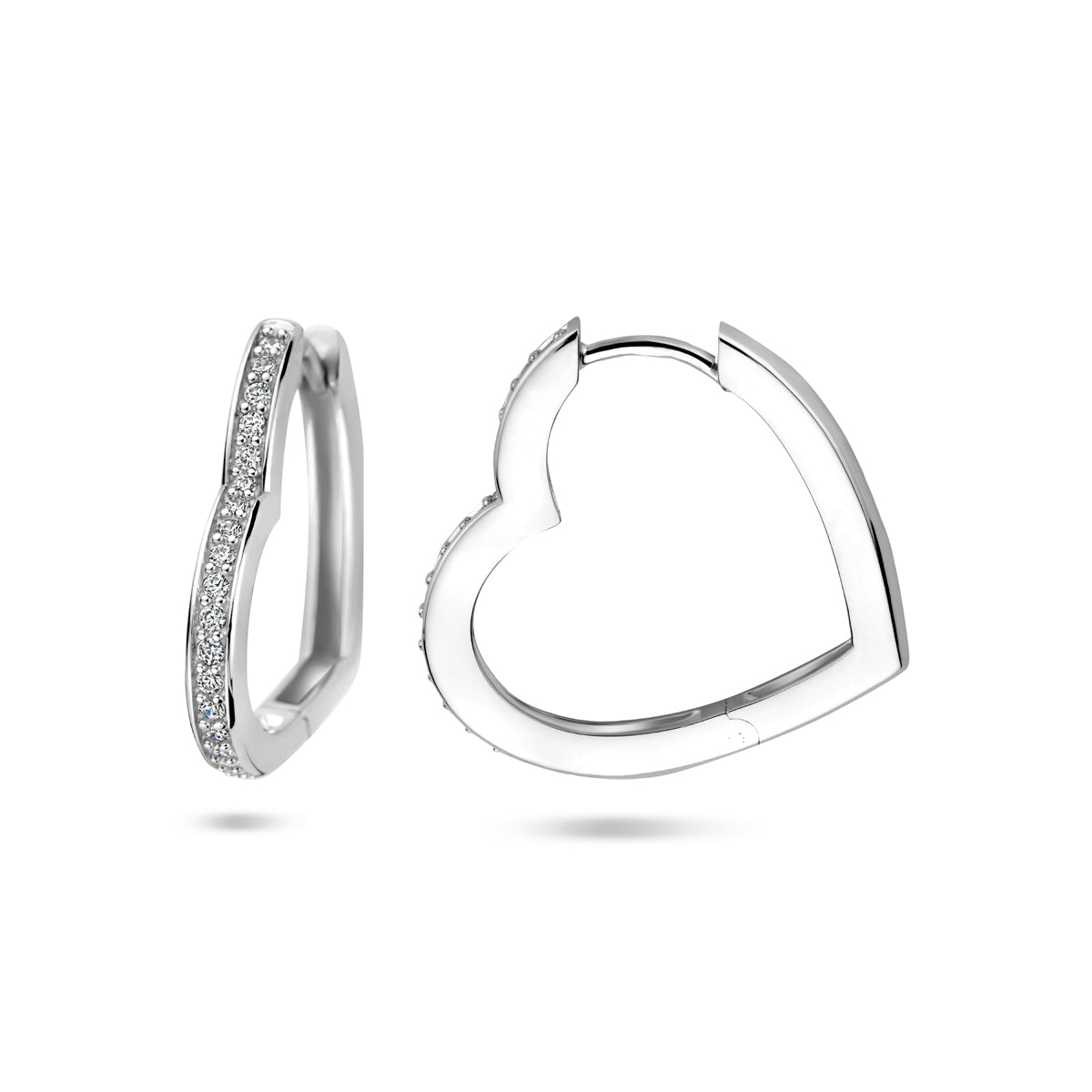 vDam Klapoorringen Hart Zirkonia 21 Mm Zilver Gerhodineerd 1339808