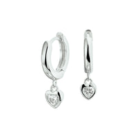 vDam Klapoorringen Hart Zirkonia Zilver Gerhodineerd 1328278