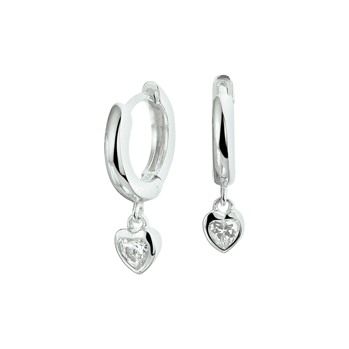 vDam Klapoorringen Hart Zirkonia Zilver Gerhodineerd 1328278