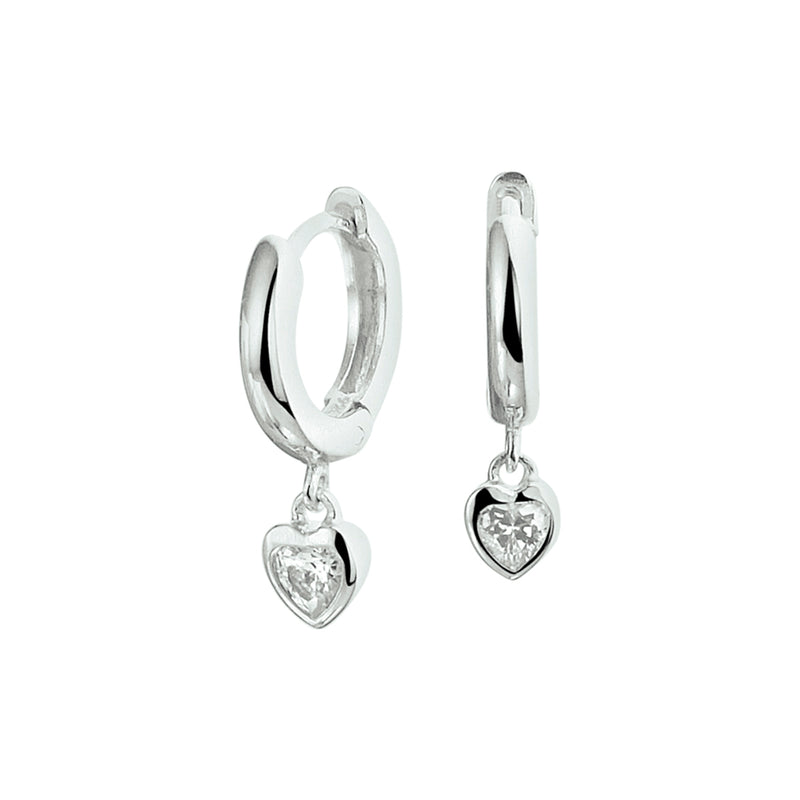 vDam Klapoorringen Hart Zirkonia Zilver Gerhodineerd 1328278