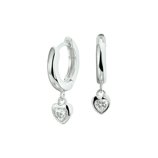 vDam Klapoorringen Hart Zirkonia Zilver Gerhodineerd 1340433