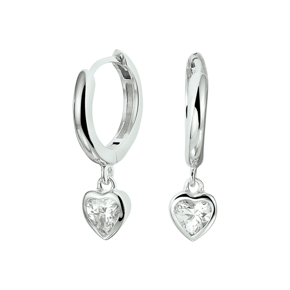 vDam Klapoorringen Hart Zirkonia Zilver Gerhodineerd 1328280