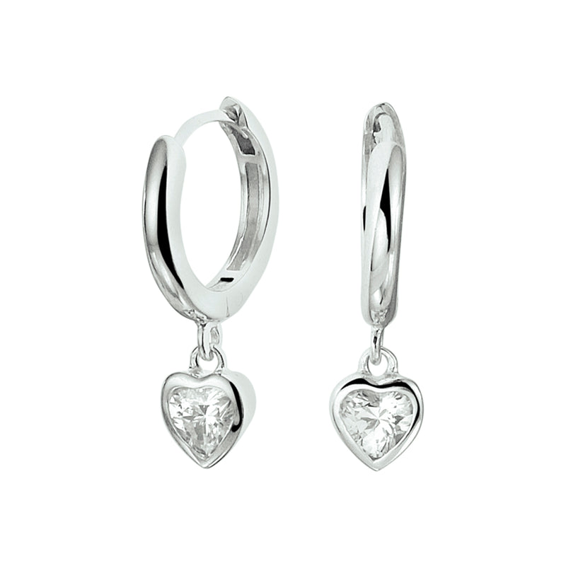 vDam Klapoorringen Hart Zirkonia Zilver Gerhodineerd 1328280