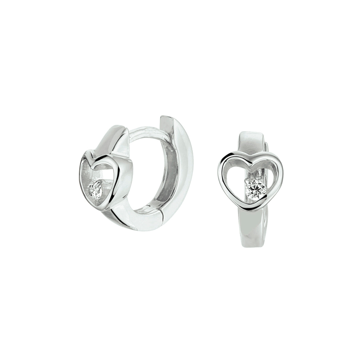 vDam Klapoorringen Hart Zirkonia Zilver Gerhodineerd 1332215