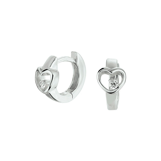 vDam Klapoorringen Hart Zirkonia Zilver Gerhodineerd 1332215