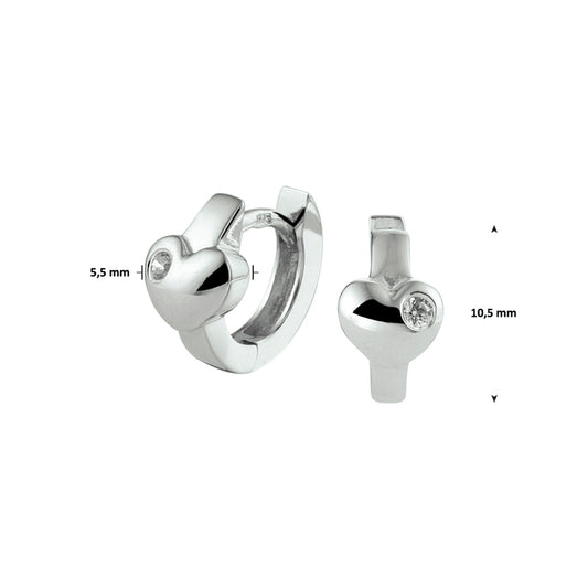 vDam Klapoorringen Hart Zirkonia Zilver Gerhodineerd 1332878