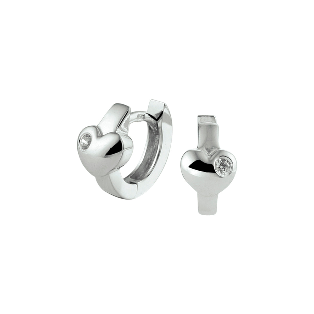 vDam Klapoorringen Hart Zirkonia Zilver Gerhodineerd 1332878