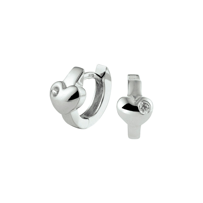 vDam Klapoorringen Hart Zirkonia Zilver Gerhodineerd 1332878