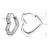 vDam Klapoorringen Hart Zirkonia Zilver Gerhodineerd 1338668