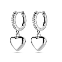 vDam Klapoorringen Hart Zirkonia Zilver Gerhodineerd 1338670