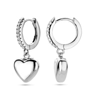 vDam Klapoorringen Hart Zirkonia Zilver Gerhodineerd 1338670