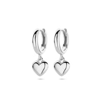 vDam Klapoorringen Hartje 18 Mm Zilver Gerhodineerd 1339307