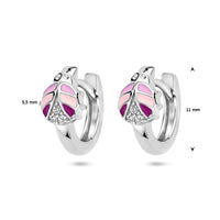 vDam Klapoorringen Lieveheersbeestje Zirkonia Zilver Gerhodineerd 1336977