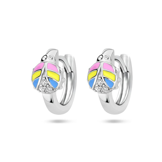 vDam Klapoorringen Lieveheersbeestje Zirkonia Zilver Gerhodineerd 1336980