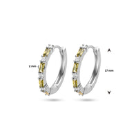 vDam Klapoorringen Olijfgroen En Wit Zirkonia Zilver Gerhodineerd 1336316