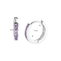 vDam Klapoorringen Paars Zirkonia Zilver Gerhodineerd 1333003