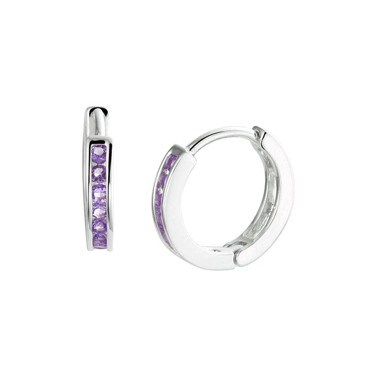 vDam Klapoorringen Paars Zirkonia Zilver Gerhodineerd 1333003