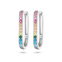 vDam Klapoorringen Paperclip Regenboog Zirkonia Zilver Gerhodineerd 1336002