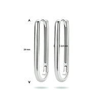 vDam Klapoorringen Paperclip Zilver Gerhodineerd 1334219