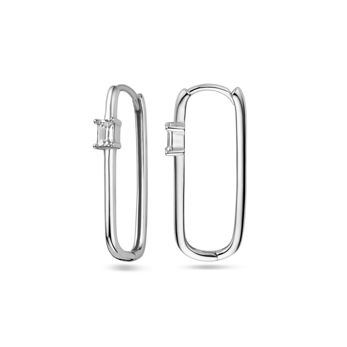 vDam Klapoorringen Paperclip Zirkonia Zilver Gerhodineerd 1338447