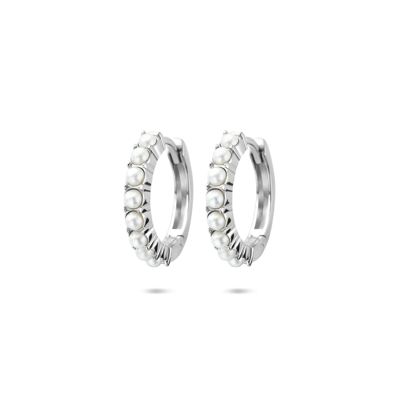 vDam Klapoorringen Parel 15 Mm Zilver Gerhodineerd 1340970