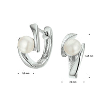 vDam Klapoorringen Parel Zilver Gerhodineerd 1327057