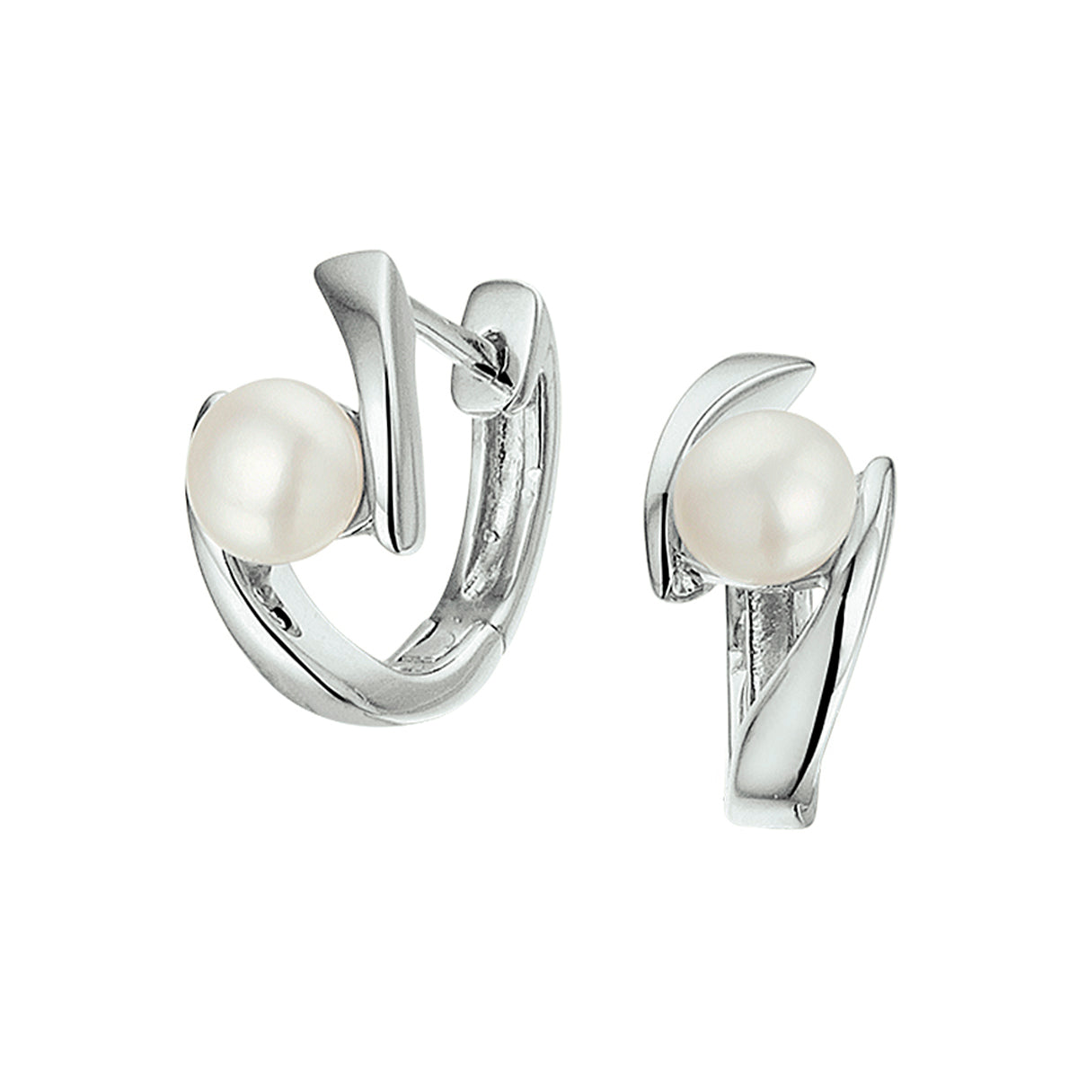 vDam Klapoorringen Parel Zilver Gerhodineerd 1327057